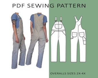 Work Overalls - PDF Sewing Pattern - Unisex Sizes 2X-4X