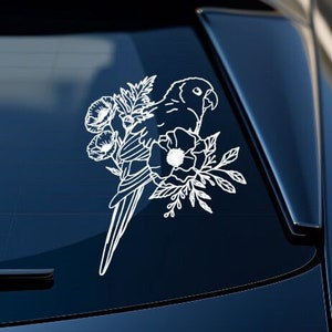 Sun Conure floral vinyl decal