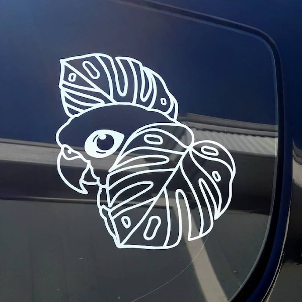 Calcomanía de vinilo de Monstera de mejillas verdes/