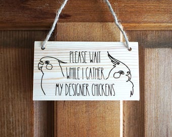 Cockatiel welcome sign | Cockatiel | greeting sign| wooden sign