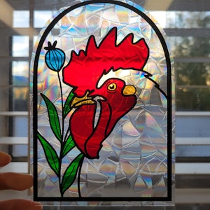 Rooster Suncatcher sticker | suncatcher window cling|