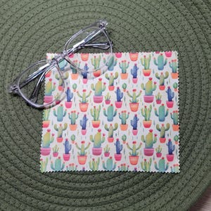 Succulents double sided microfiber cloth l Lens Cleaner | Microfiber cleaning cloth - bird feet Design, Sublimated Art