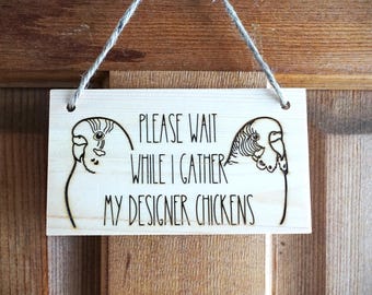Budgie welcome sign | budgie parakeet | greeting sign| wooden sign