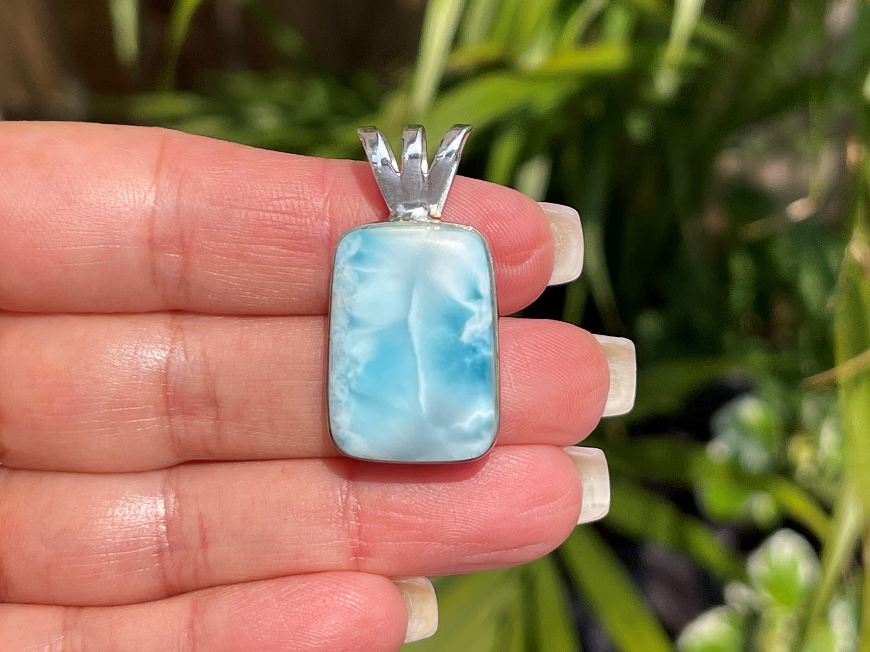 Larimar Pendant, Solid 925 Silver Pendant, Handmade Pendant, Larimar