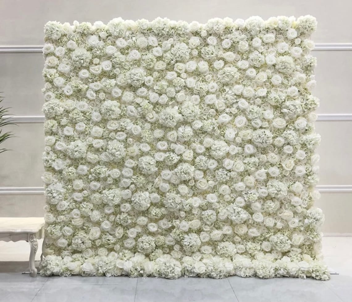 Roll up Flower Wall Luxury Flower wall Ivory Flower Wall Etsy