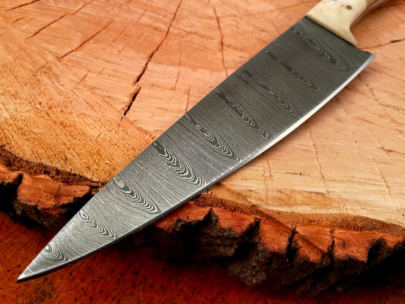 Handmade Pattern Welded Damascus Steel Hunting Knife-Functional-Sharp-AK6 