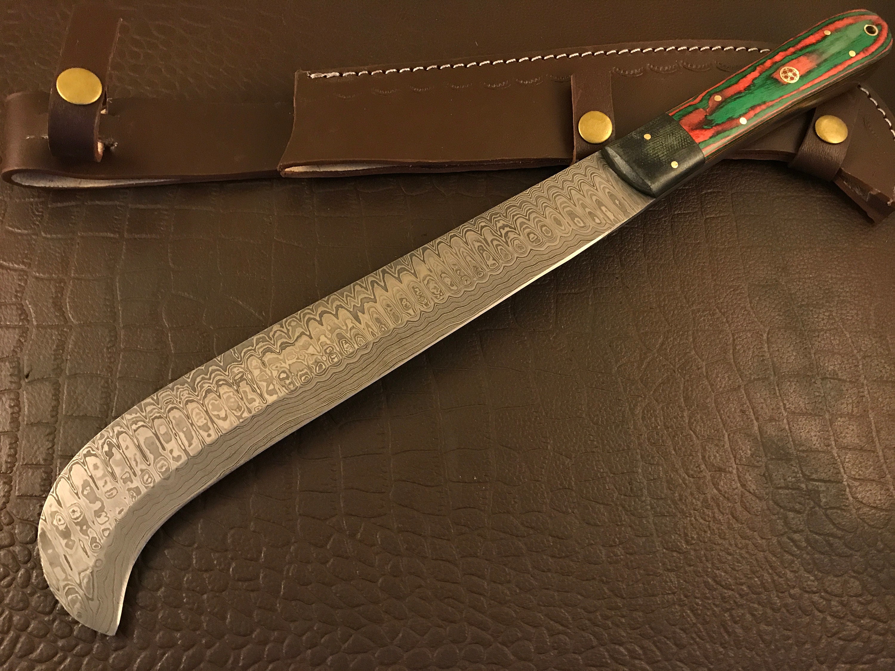Handmade Damascus Steel Knife/ Bill Hook/machete/cleaver/ Axe - Etsy