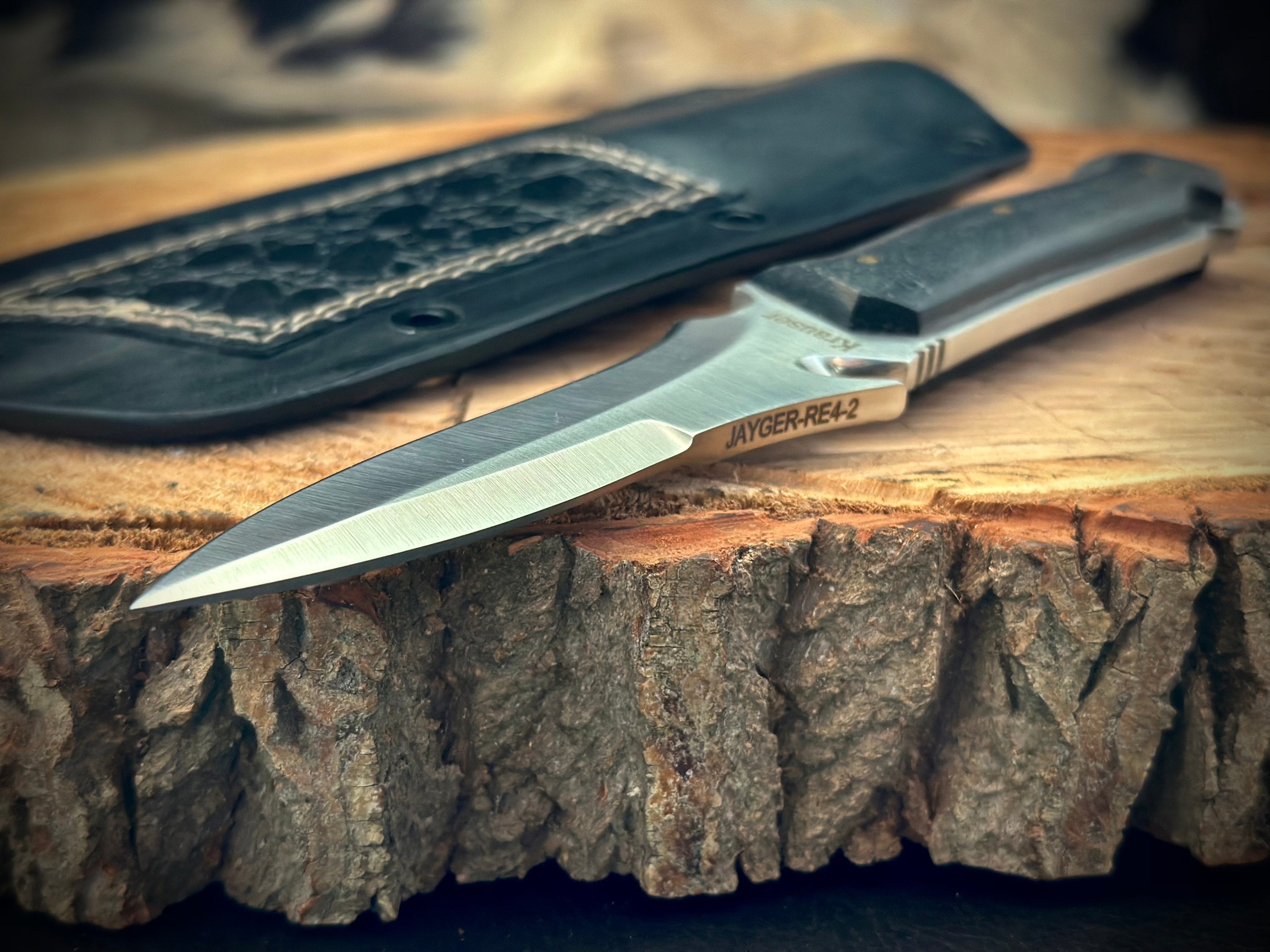 Handmade RE4 Jack Krauser knife With Leather Sheath - Jayger