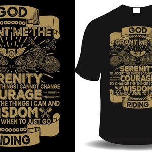 Serenity Prayer Motorcycle Graphic: Sarcastic Quote SVG PNG (Digital Download)