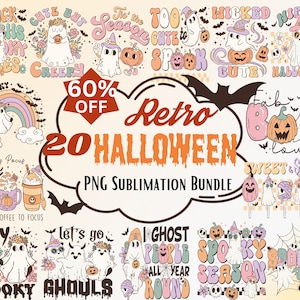 Retro Cute Halloween Bundle PNG, Halloween Vector, Witch png,  Halloween shirt png, Pumpkin png, Sarcastic svg, Cricut,  halloween clipart