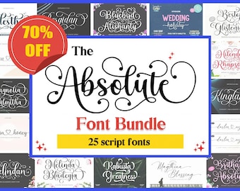 Absolute Font Bundle: Calligraphy & Swirly Fonts (Digital Download)