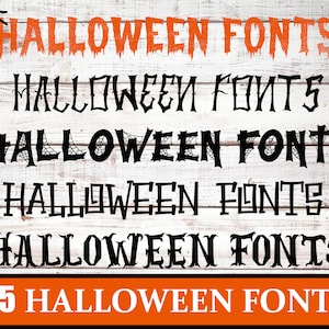 Spooky Halloween Fonts Bundle: Scary Alphabet (TTF, Digital Download)