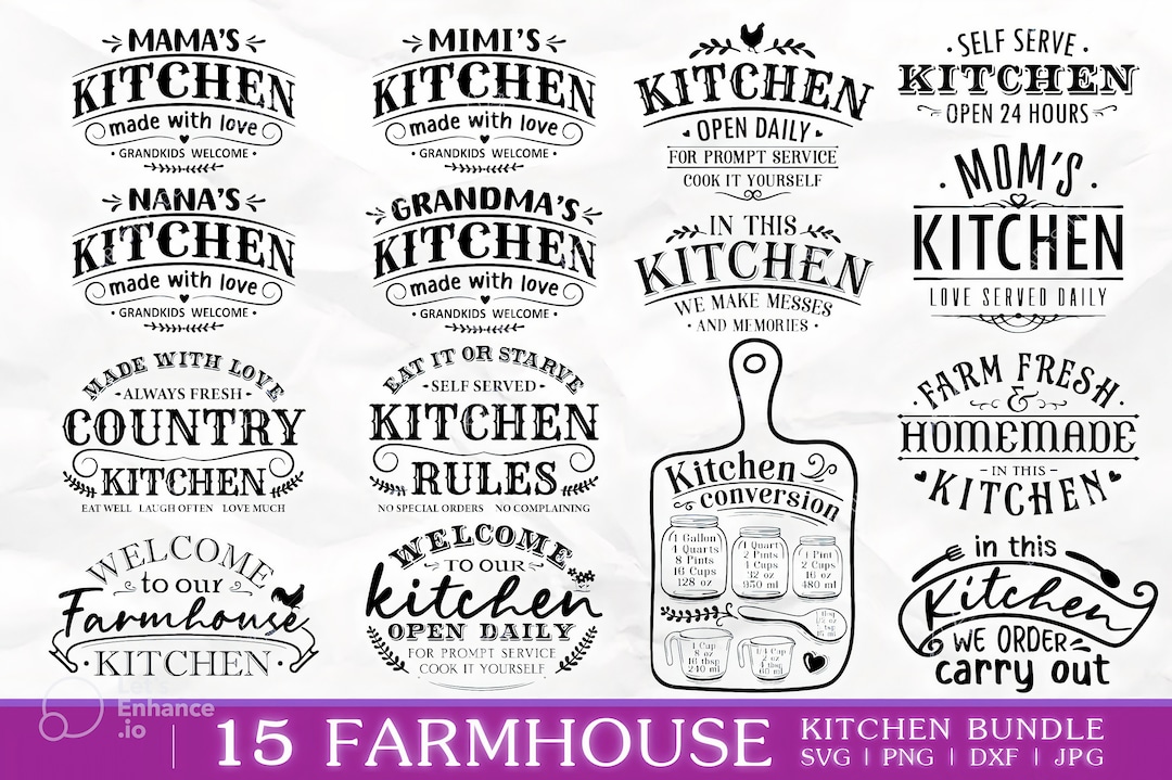 Farmhouse Kitchen Svg Bundle, Farmhouse Sign Svg, Kitchen Svg, Family