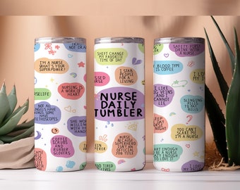 Nurse Affirmations 20oz Tumbler Wrap: Mental Health Gift (PNG File)