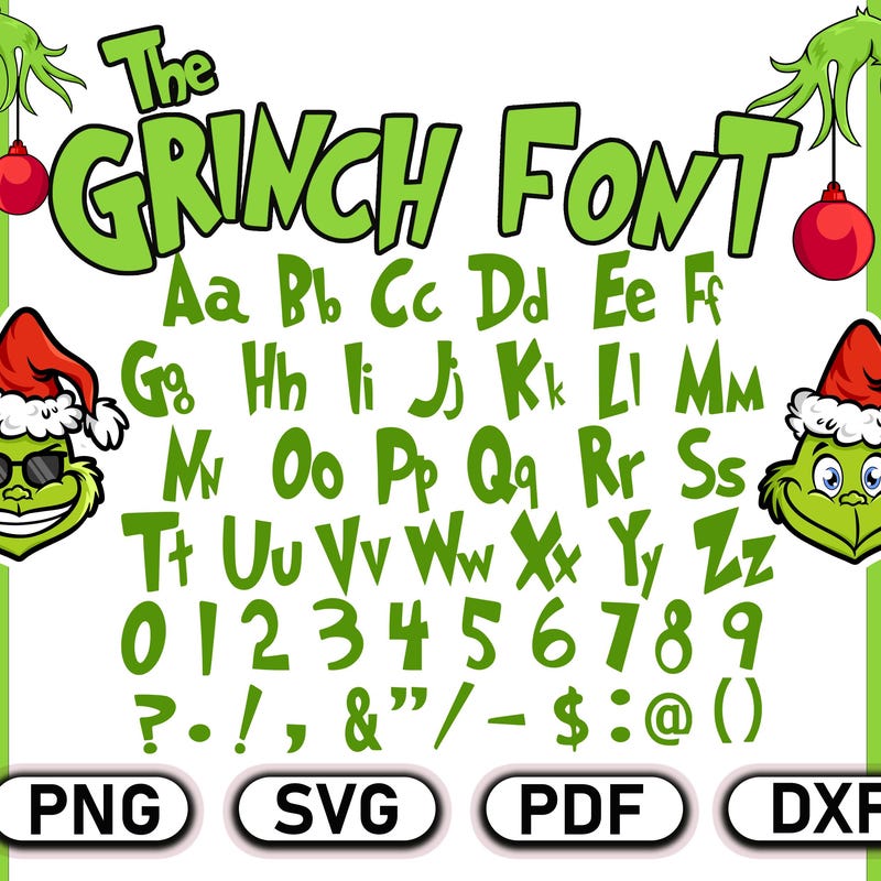 Grinch numbers alphabet art - Etsy.de