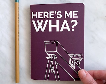 Here's Me Wha? Belfast Slang Purple & White Foiled Pocket Notebook