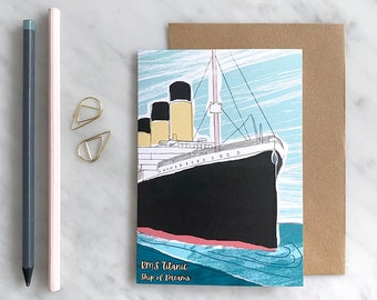 RMS Titanic Card with Original Illustration