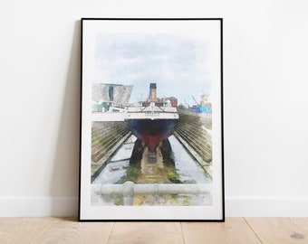SS Nomadic Belfast Art Print Titanic Merch Titanic Gift Father&#39;s Day Gift
