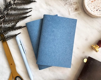 Recycled Denim Pocket Notebook - Pack of 2 Environmentally Friendly Stationery