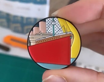 Titanic Pin Badge Titanic Art Belfast Shipbuilding Titanic Gift