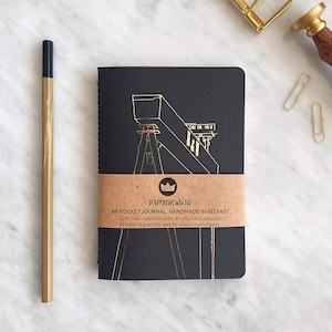Personalised Harland & Wolff Gold Foiled Notebook Made in Belfast Corporate Gift Titanic Belfast Fathers Day Gifts Teacher Gift