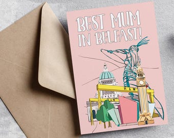Mors dag-kort i Belfast Bästa mamman i Belfast Nordirlands mors dag-kort