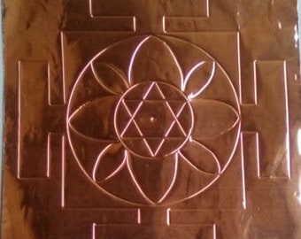 Handgetekende Dhan Lakshmi Yantra, energieke en gezegende Talisman van de Laxmi Godin