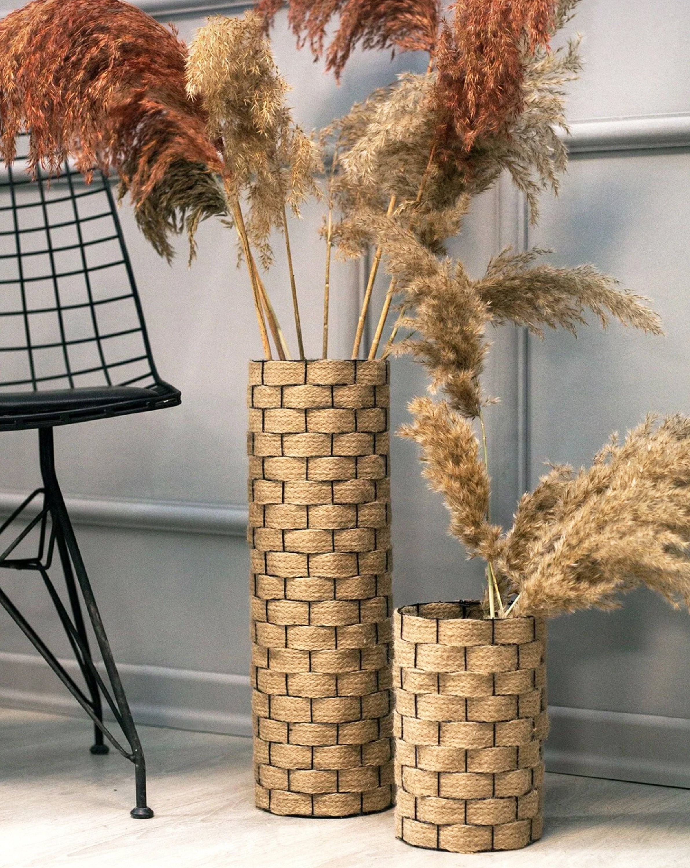 Vases en osier faits à la main / Deux vases personnalisés / Etsy