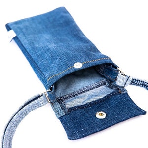 RIEKE - mobile phone case with recycled denim, blue