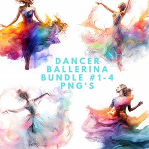 Dancer Ballerina Colorful PNG Clip Art File, Ballet Dancer, Graphic