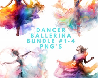 Dancer Ballerina Colorful PNG Clip Art File, Ballet Dancer, Graphic