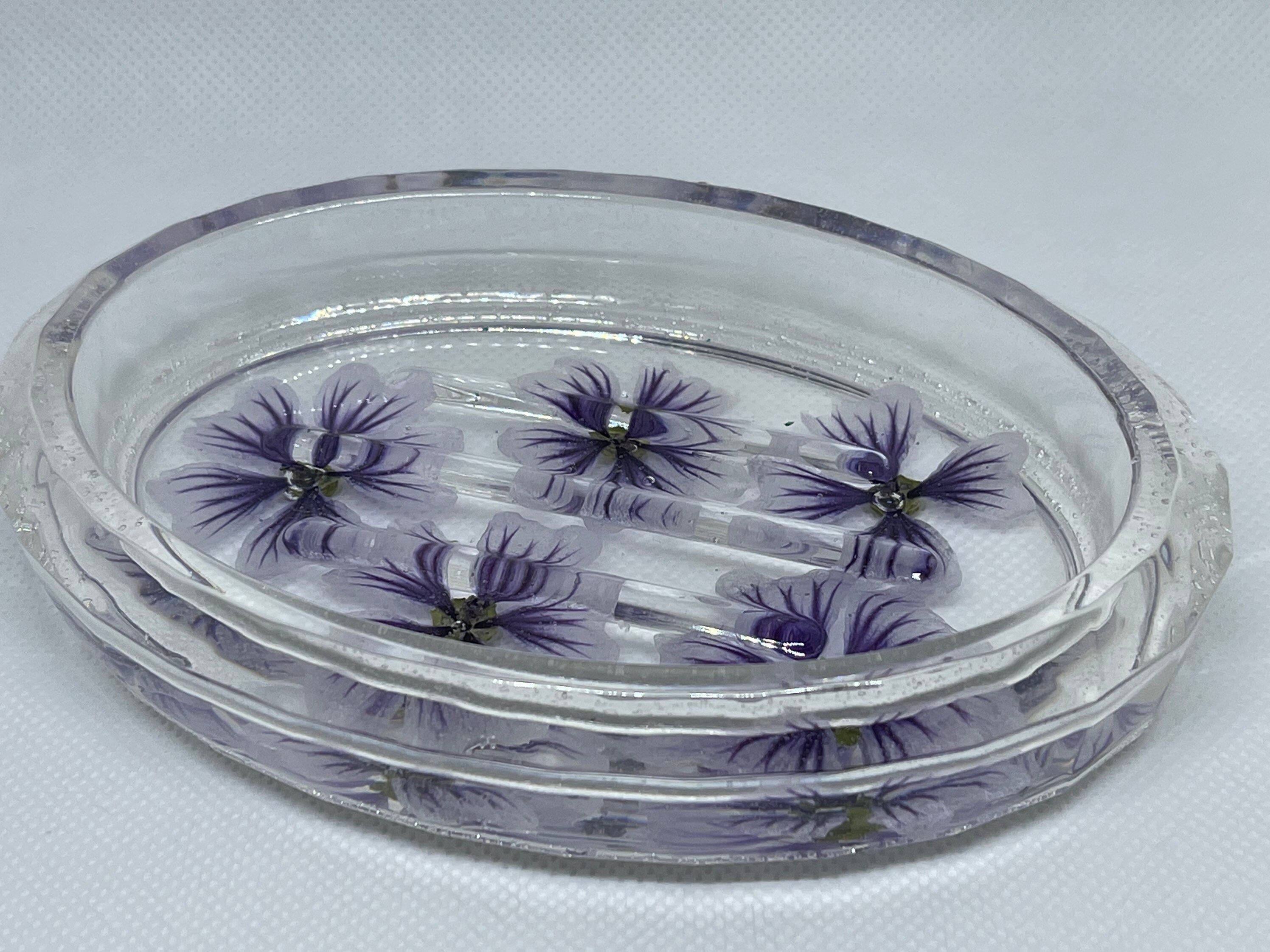 Handmade Artisan Dried Flower Resin Soap Dish Etsy