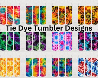 Tie Dye Tumbler Sublimation Designs, PNG Bundle (Digital Download)