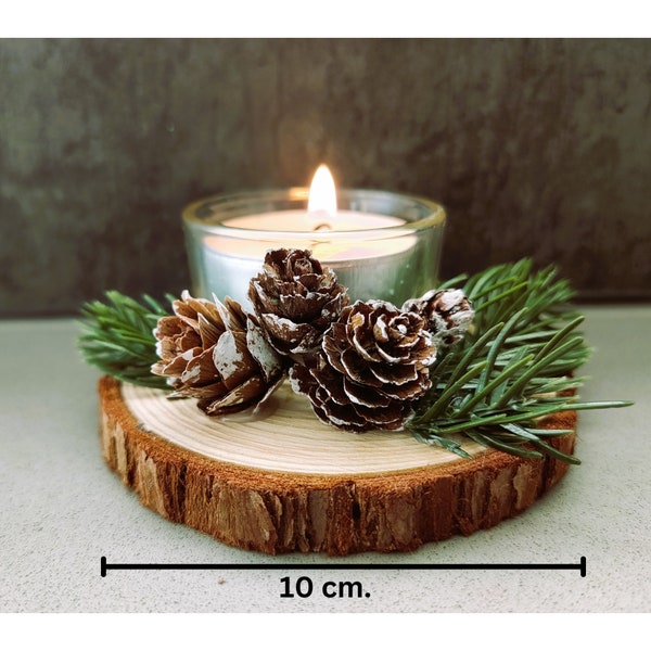 Tea light candle holder, Christmas table centerpiece decoration, Xmas decorative votive holder