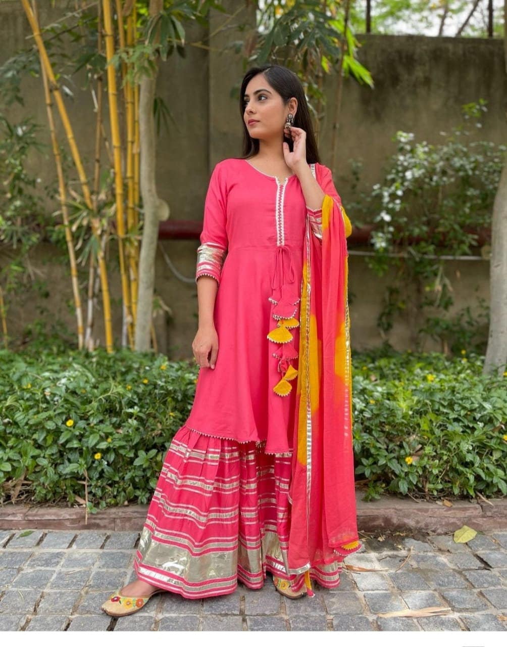 kurti with sharara set