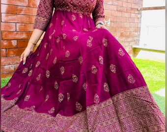 mirror work frock design