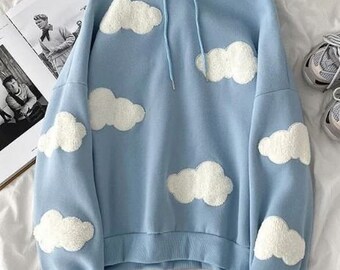 cloud print sweater