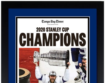 2020 Stanley Cup Champions Tampa Bay Lightning Newspaper Print Framed 9/29/2020!