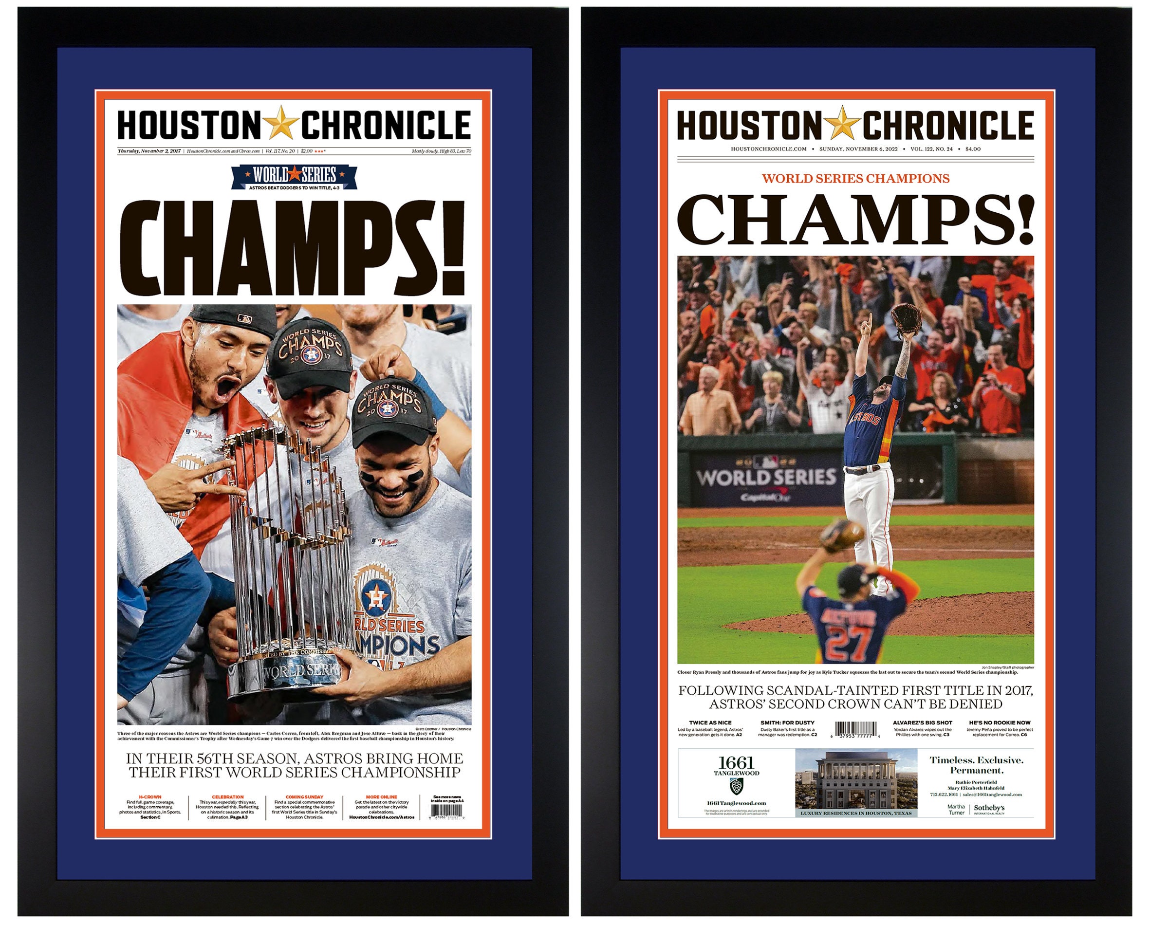 Houston Astros 2022 World Series Champions Black Framed Logo Jersey Display Case