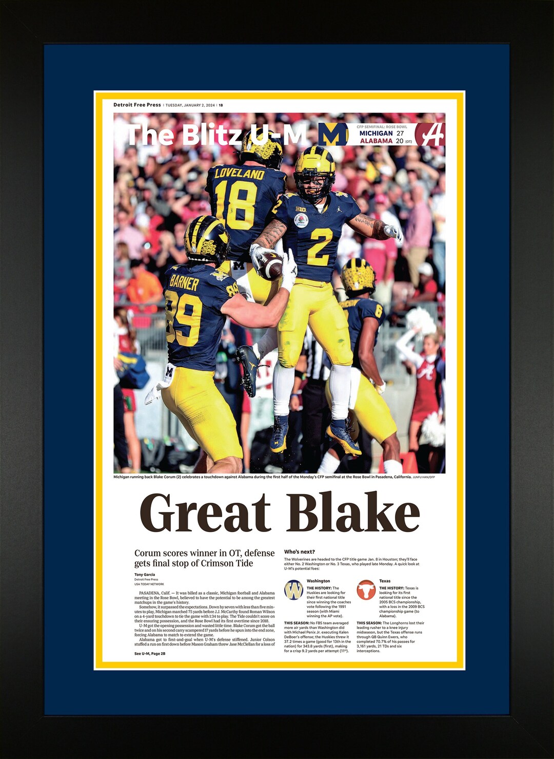 Blake Corum Scores in OT for the Win A Game for the Ages Michigan Beats