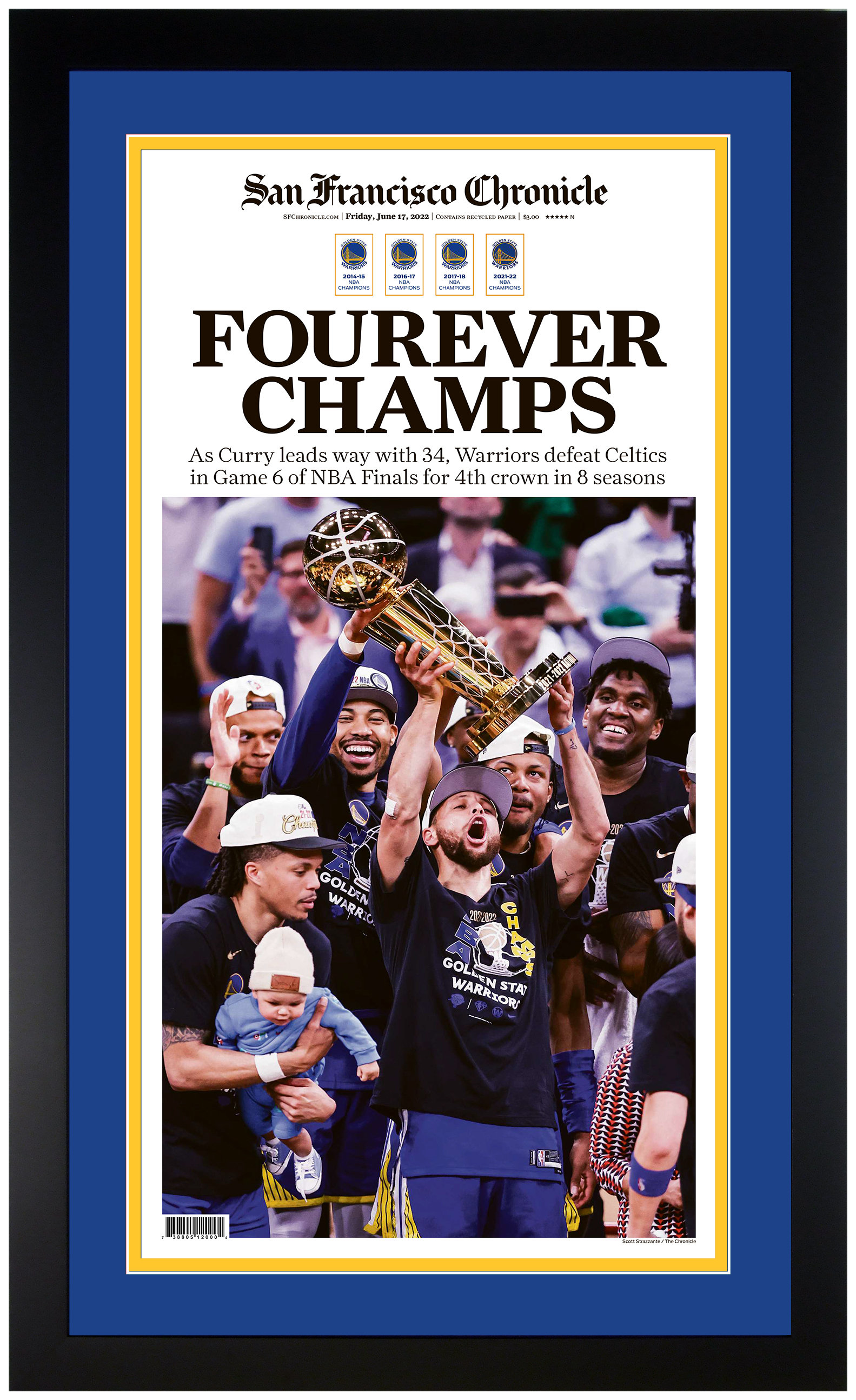 GOLDEN STATE WARRIORS 2022 NBA Champs 15 x 17 GU Basketball Collage LE 50  - Game Day Legends