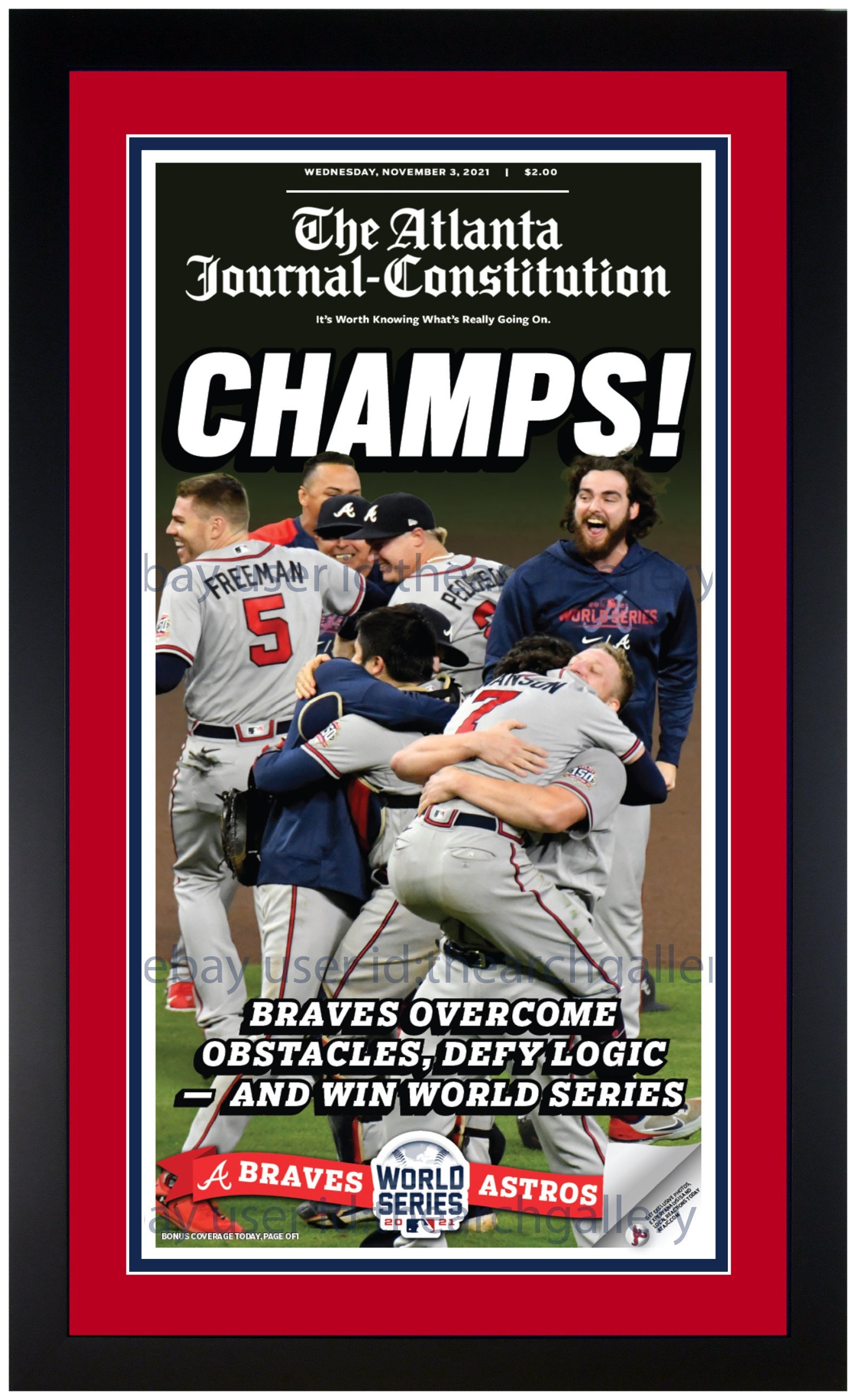 2021 Atlanta Braves World Series Champions Authentic Newspaper
