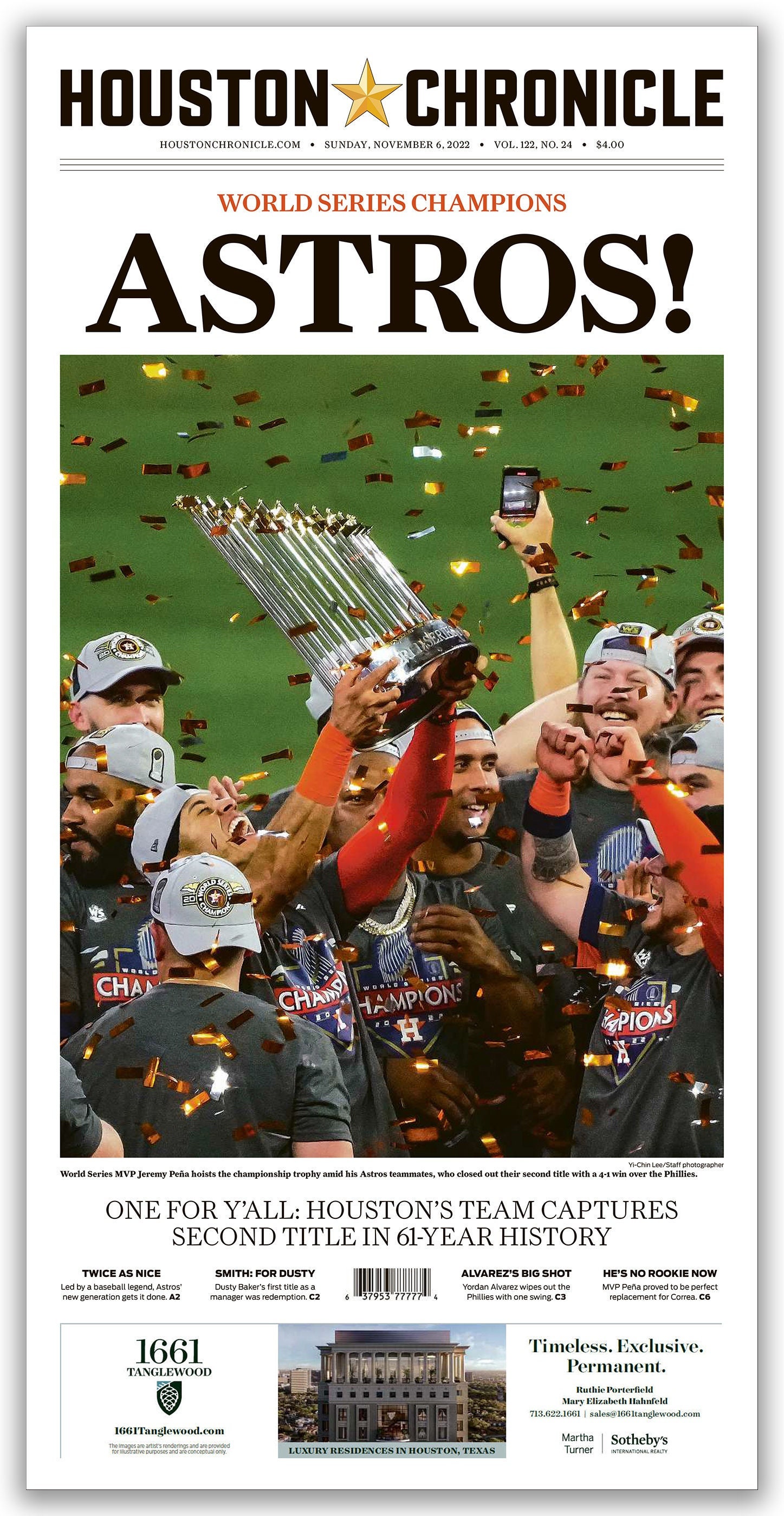 Astros 2017 World Series Champions 34x42 Custom Framed Majestic