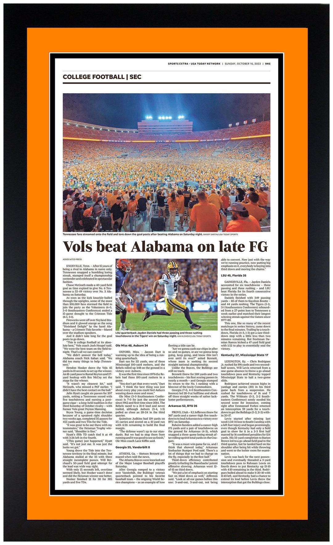 Tennessee Vols Beat Alabama 5249 Oct 16 2022 Ending 15 Game Losing