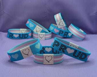 Dwustronna opaska na nadgarstek Transgender Pride