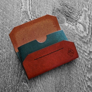 Minimalistische lederen portemonnee kaarthouder en cash pouch