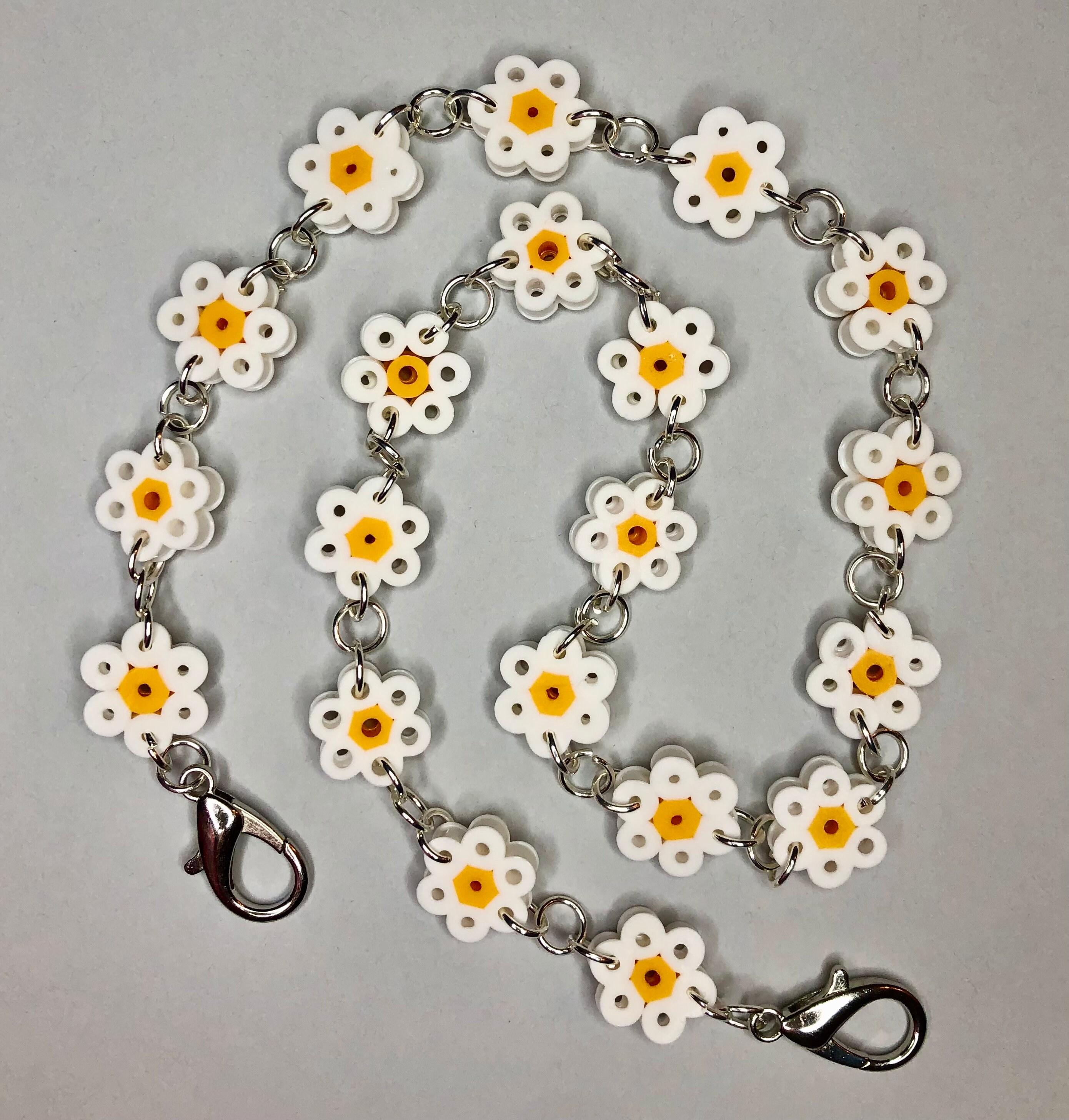 Yellow Perler Bead Flower Belt Chain Etsy
