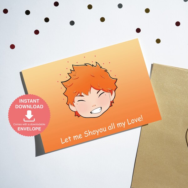 Anime Valentine Card - Etsy