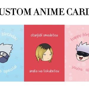 CUSTOM CARD // Custom Anime Card // Valentine Day Cards