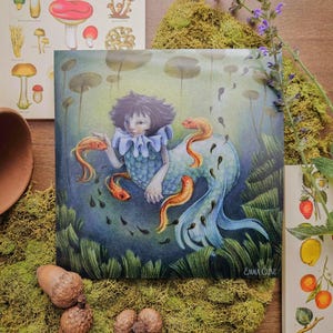 Lily Mermaid Art Print | Fairy Forest Collection